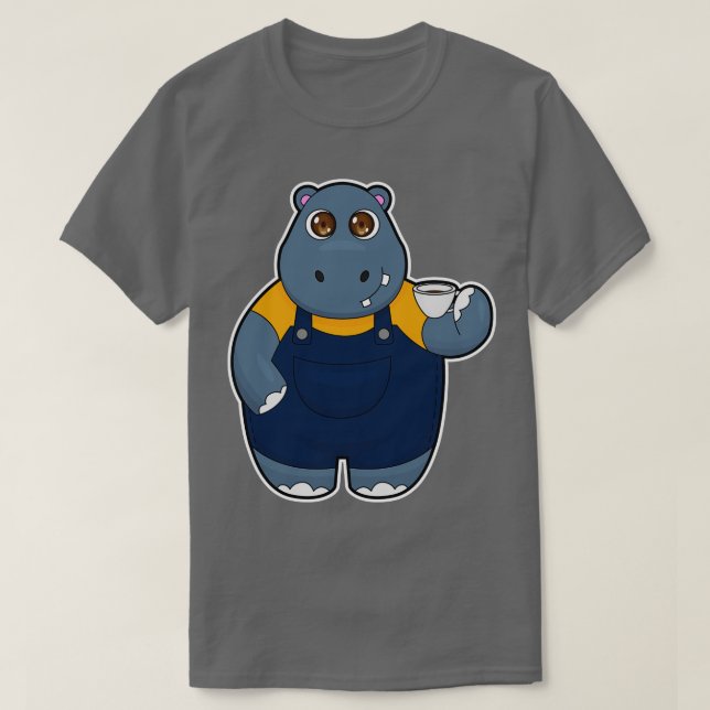 Camiseta Hippo com Taça de Café 1 (Frente do Design)