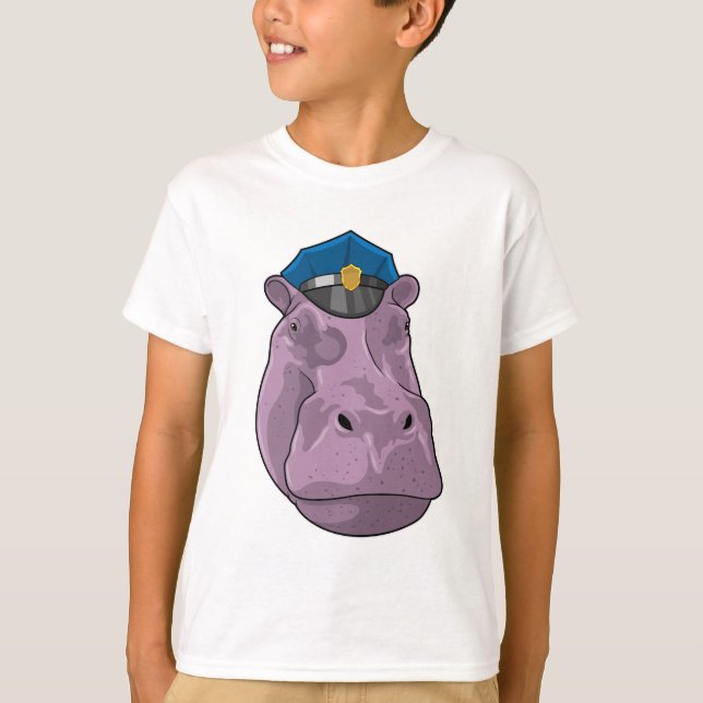 Camiseta Hippo como agente da Polícia (Frente)