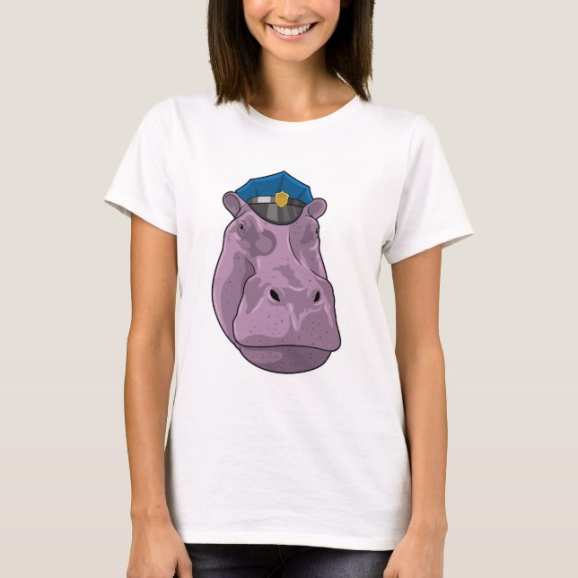 Camiseta Hippo como agente da Polícia (Frente)