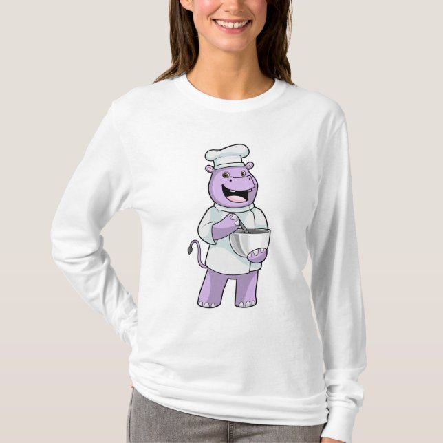 Camiseta Hippo como Chef com Bowl (Frente)