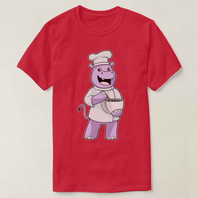 Camiseta Hippo como Chef com Bowl (Frente do Design)