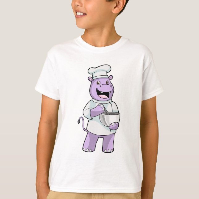 Camiseta Hippo como Chef com Bowl (Frente)