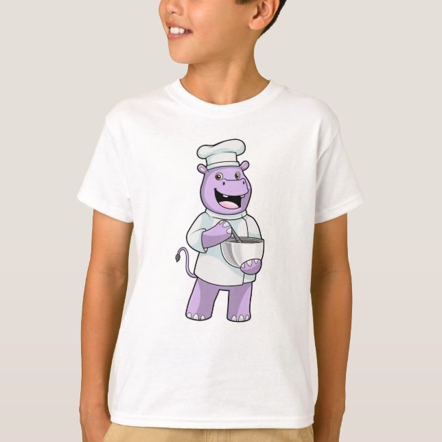 Camiseta Hippo como Chef com Bowl (Frente)