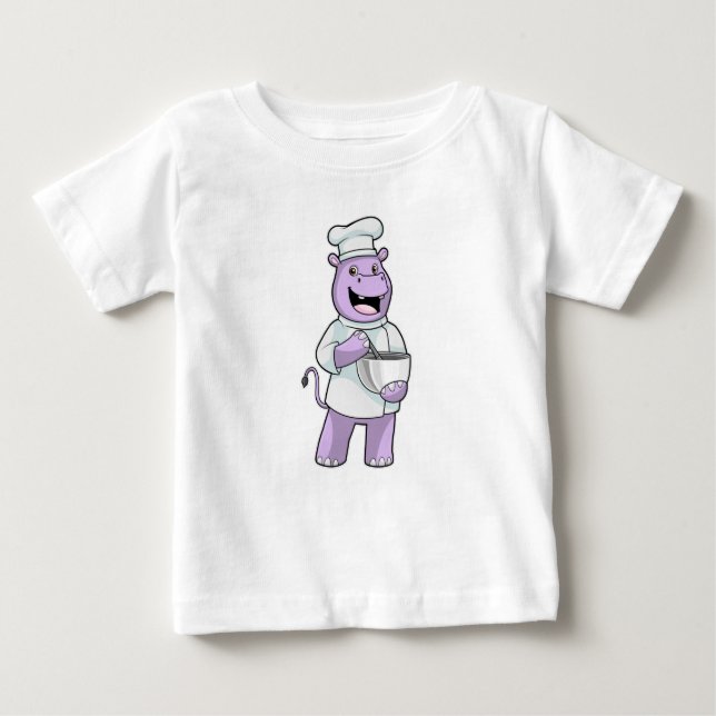 Camiseta Hippo como Chef com Bowl (Frente)