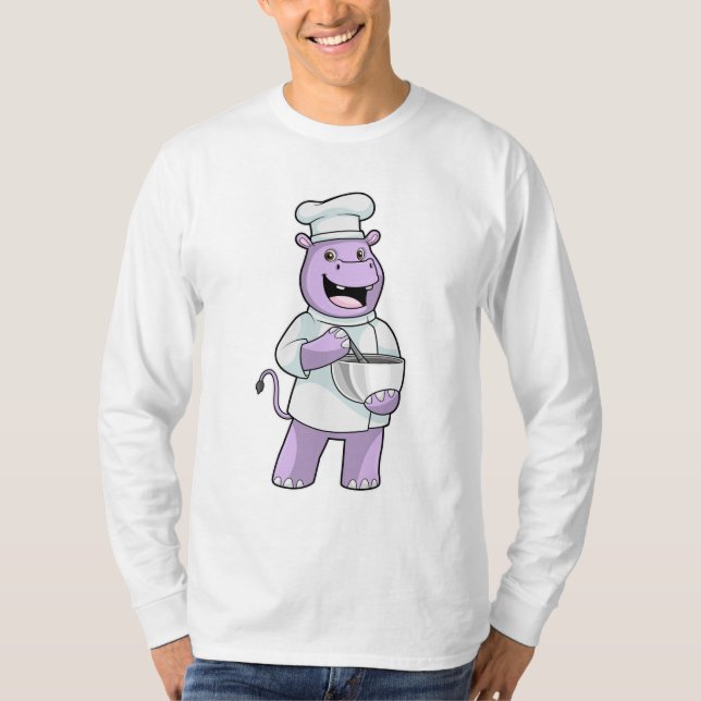 Camiseta Hippo como Chef com Bowl (Frente)