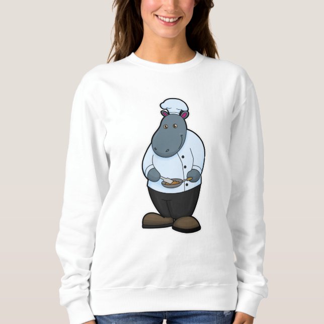 Camiseta Hippo como cozinheiro com Pan (Frente)