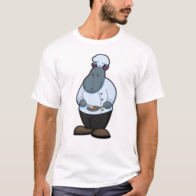 Camiseta Hippo como cozinheiro com Pan (Frente)