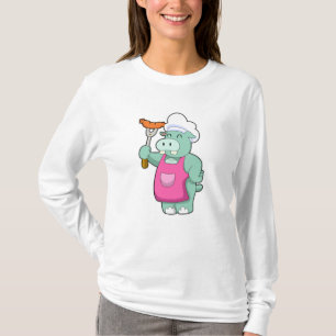 Camiseta Hippo como cozinheiro com salsicha