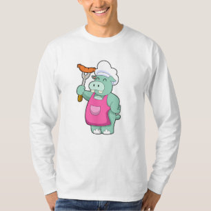 Camiseta Hippo como cozinheiro com salsicha