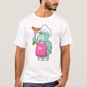 Camiseta Hippo como cozinheiro com salsicha
