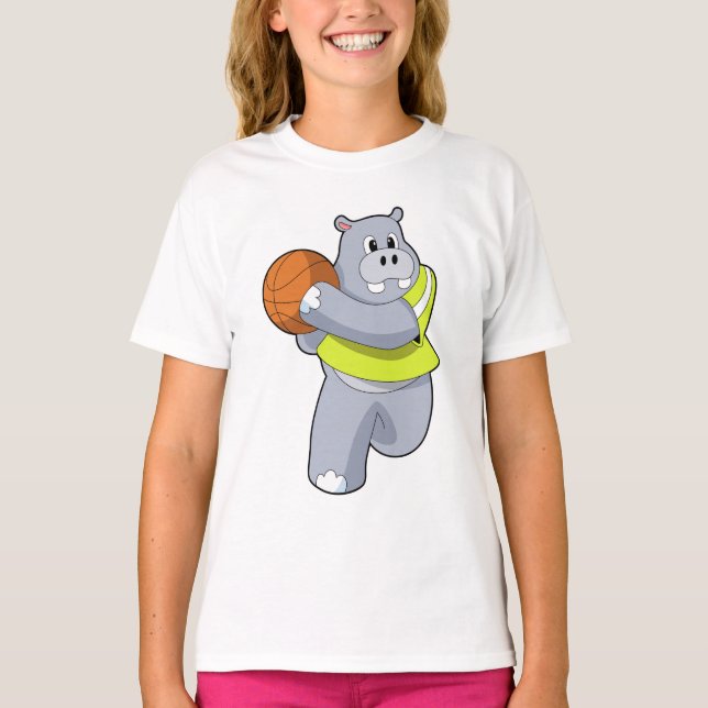 Camiseta Hippo como jogador de basquete com basquete.PNG (Frente)