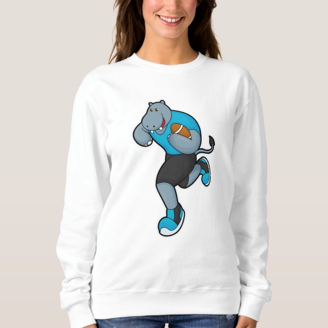 Camiseta Hippo como jogador de futebol com futebol (Frente)