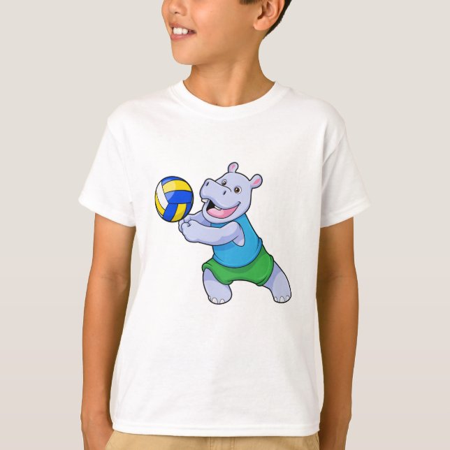 Camiseta Hippo como jogador de voleibol com voleibol (Frente)