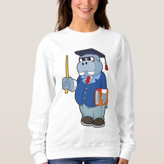 Camiseta Hippo como Professor com Livro (Frente)