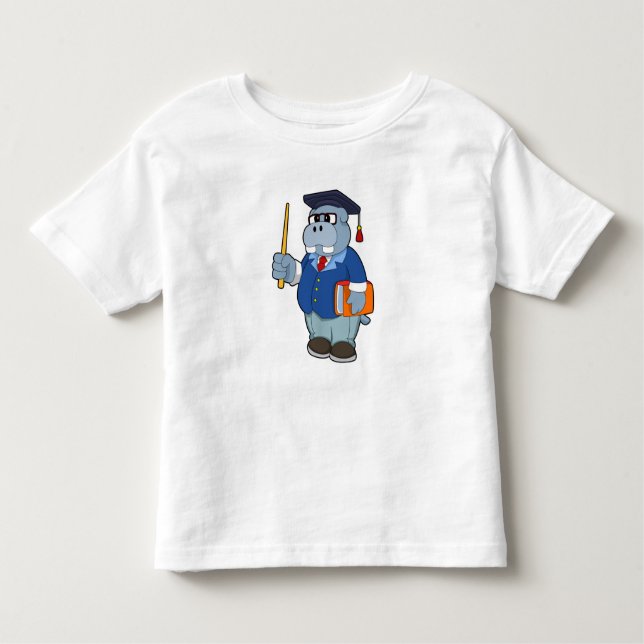 Camiseta Hippo como Professor com Livro (Frente)