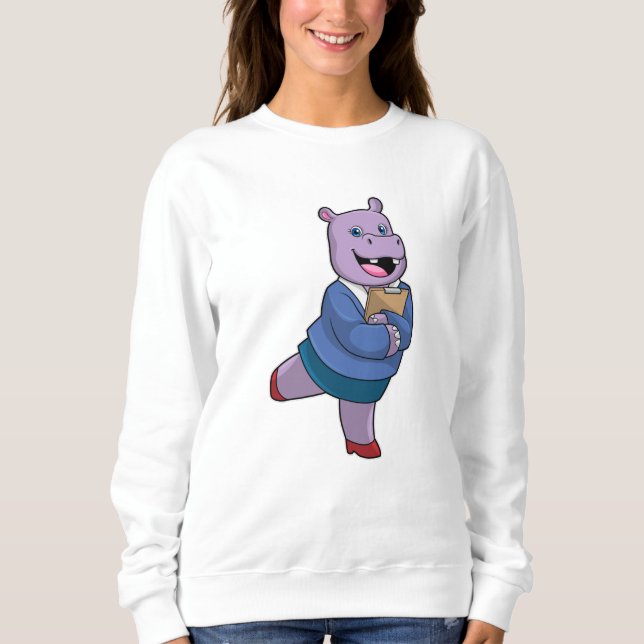Camiseta Hippo como Secretário com Notepad (Frente)