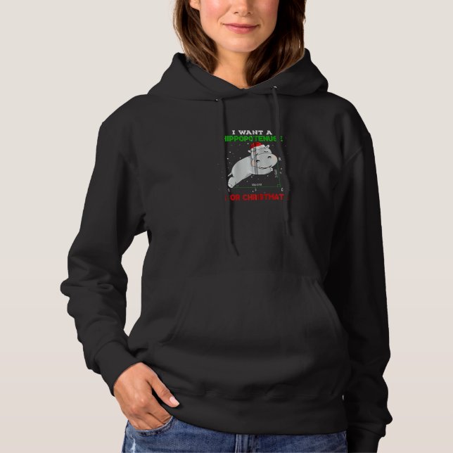 Camiseta Hippo De Natal De Matemática Eu Quero Um Hippopote (Frente)