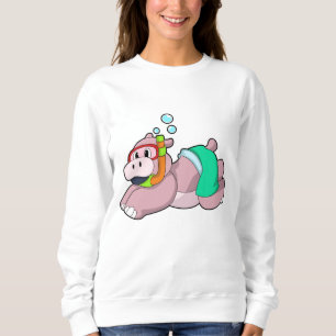 Camiseta Hippo em mergulho com Snorkel