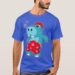 Camiseta Hippo em Nadar com troncos de Natação