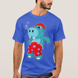 Camiseta Hippo em Nadar com troncos de Natação