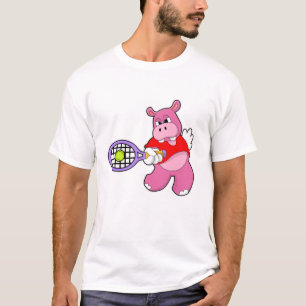 Camiseta Hippo em Tênis com raquete Tênis