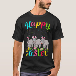 Camiseta Hippo Engraçado Páscoa Coelhinho de Ovo Hippopotam