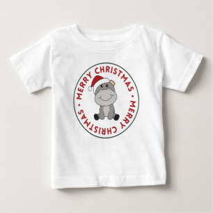 Camiseta Hippo Feliz Natal Animais de inverno Hippos