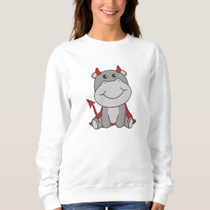 Camiseta Hippo Halloween Figurino da Bruxa do Diabo Bonito