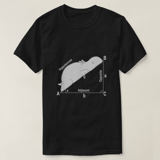 Camiseta Hippo Math Analítico Engraçado Sarcasmo Professor  (Frente do Design)