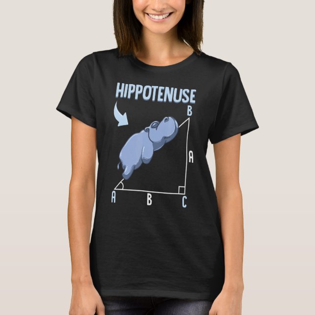 Camiseta Hippo Meme Pythagorean Teorema Hipotenuse Pun (Frente)