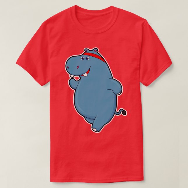 Camiseta Hippo na Corrida com Cabeça (Frente do Design)