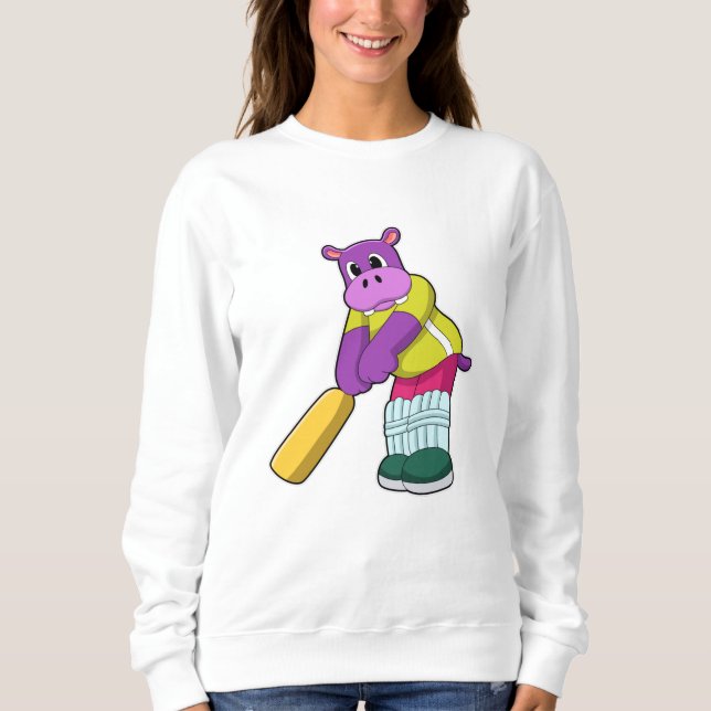 Camiseta Hippo no Cricket com morcego de Cricket (Frente)