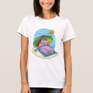 Camiseta Hippo Praia Guarda-chuva Verão