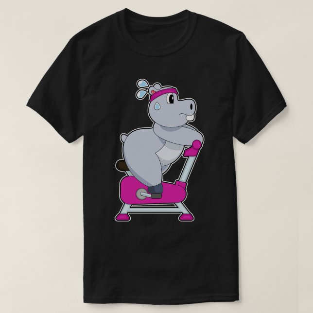 Camiseta Hippo Spinning Bike (Frente do Design)