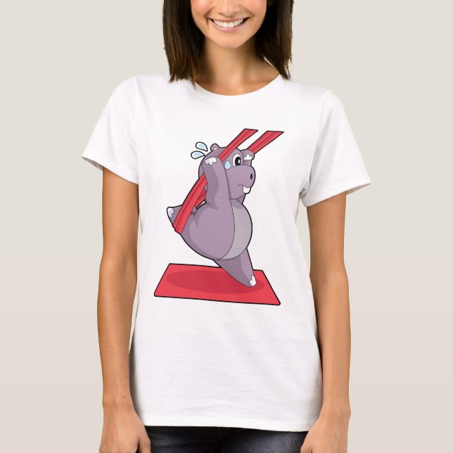 Camiseta Hippo Yoga Fitness Ginástica (Frente)