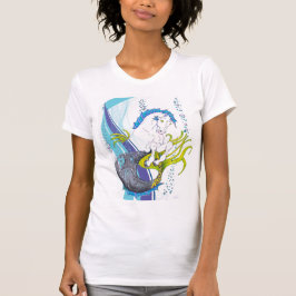 Camiseta Hippocampus (crânio) com abstrato espiral tecnológ