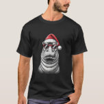 Camiseta Hippopotamus Christmas Santa Hat Pajama Funny Hipp<br><div class="desc">Hippopotamus Natal Santa Hat Pajama Engraçado Hippo Xmas</div>