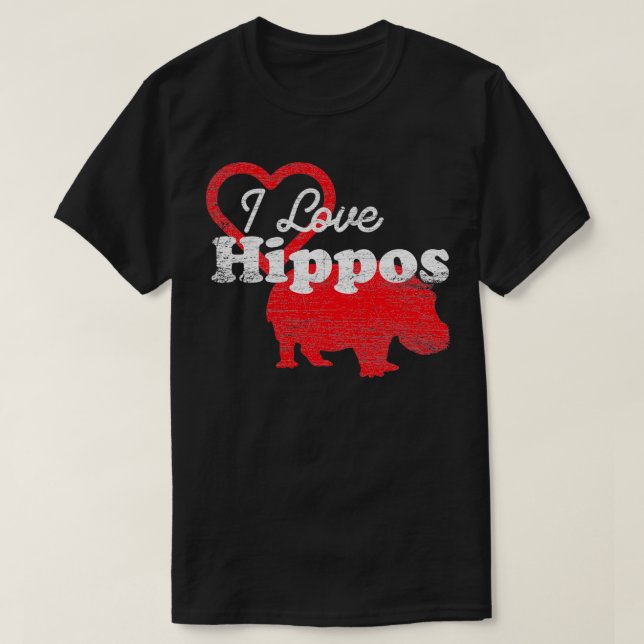 Camiseta Hippopotamus Dia de os namorados (Frente do Design)