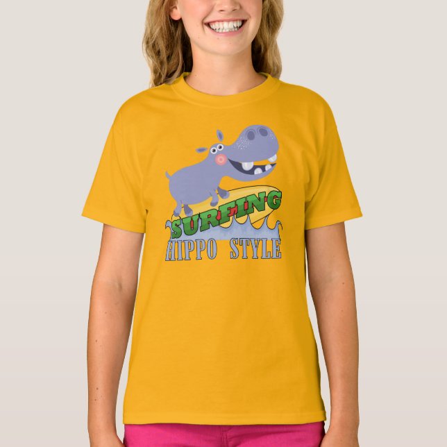 Camiseta Hippopotamus do surfista (Frente)