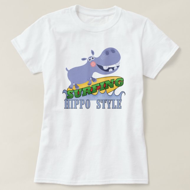 Camiseta Hippopotamus do surfista (Frente do Design)