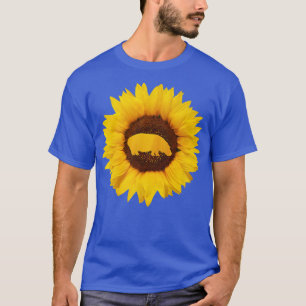 Camiseta Hippopotamus Gift Para Mulheres Rio Cavalo Sunflo