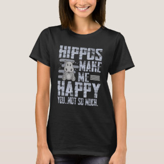 Camiseta Hippos Me Faz Feliz Você Não Tanto Hippopotamus