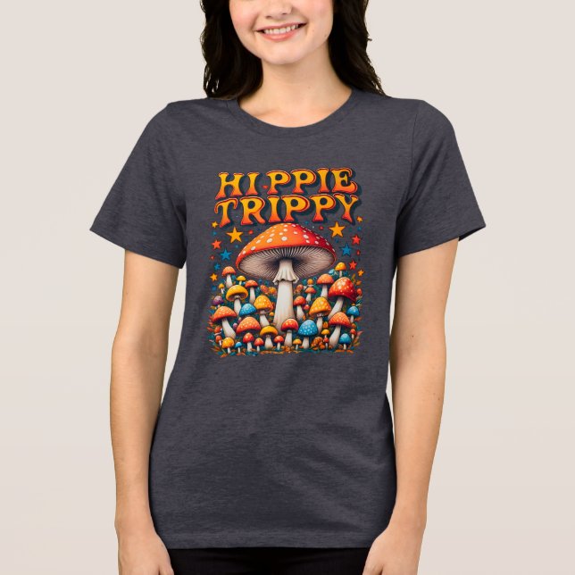 Camiseta Hippy Boho Mushroom Peace Trippy (Frente)