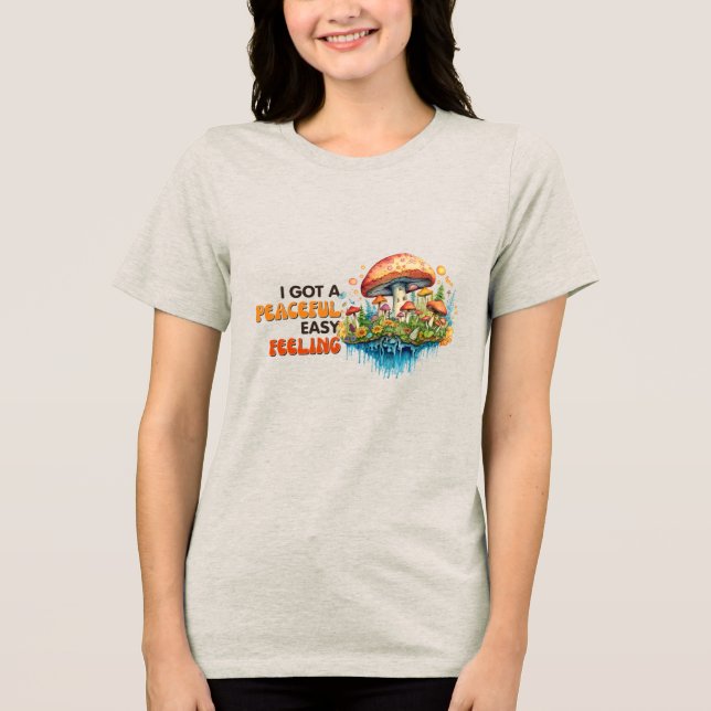 Camiseta Hippy Boho Mushroom Peace Trippy (Frente)