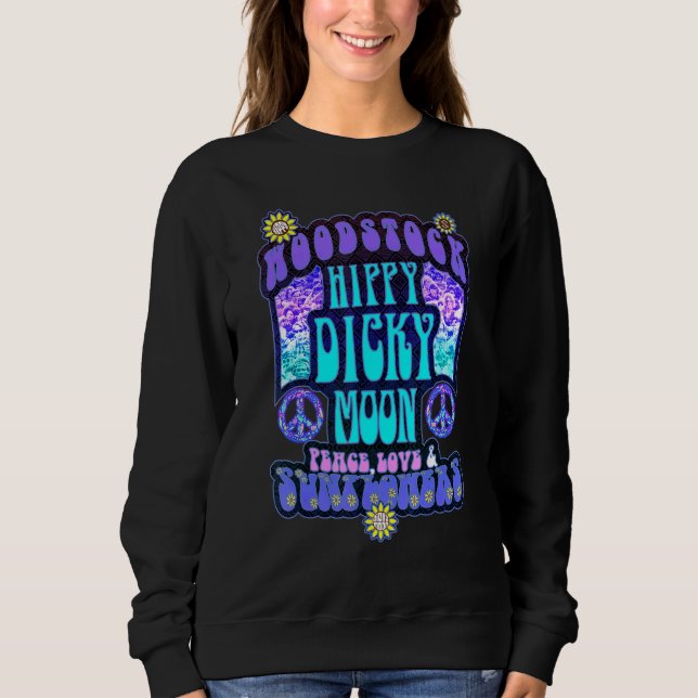 Camiseta Hippy Dicky Moon Love Peace & Sunflower (Frente)