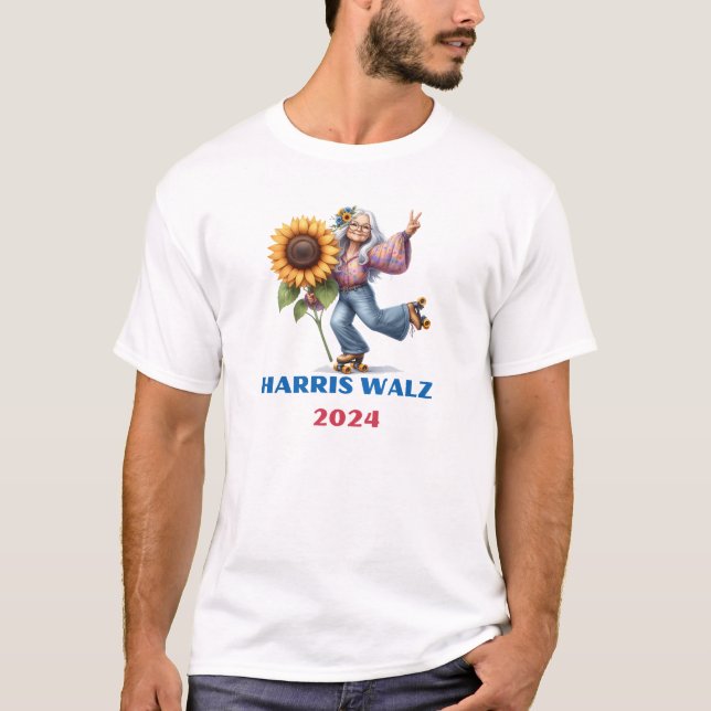 CAMISETA HIPPY GRANDMA PARA HARRIS WALZ 2024 (Frente)