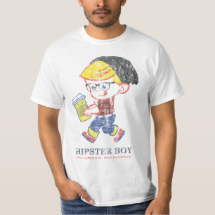 Camiseta Hipster Boy angustiou a ilustração de paródia d