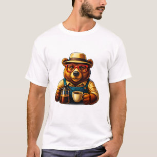 Camiseta Hipster Coffee Bear – Stylish Drip Brew