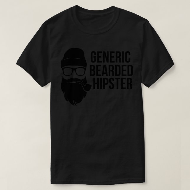 Camiseta Hipster com barba genérica Barba engraçada design  (Frente do Design)