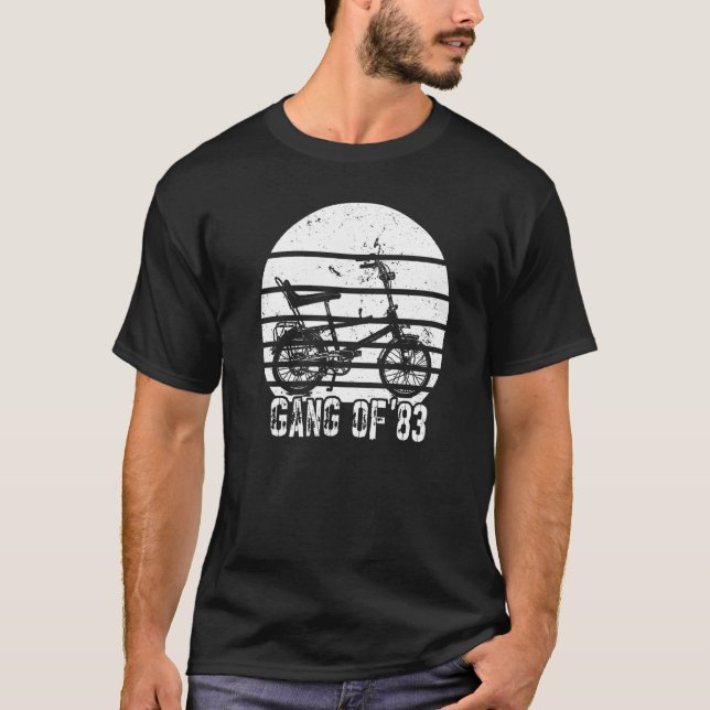 Camiseta Hipster de Bicicleta de Alta Riser Chopper 80s Ani (Frente)